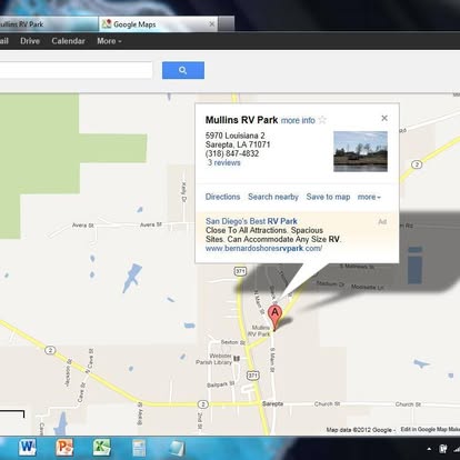 View of spaces at Mullins RV Park